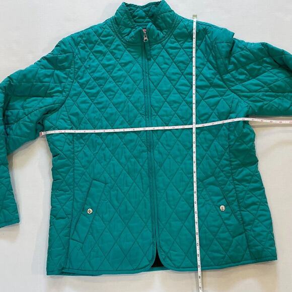 Lands' End Teal Blue/Green Lightweight Quilted Zippered Jacket, Pockets, Size LP - Picture 12 of 15